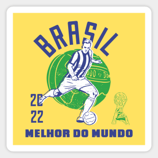 Vintage Brazil Football // Retro Brazilian Soccer Player Magnet